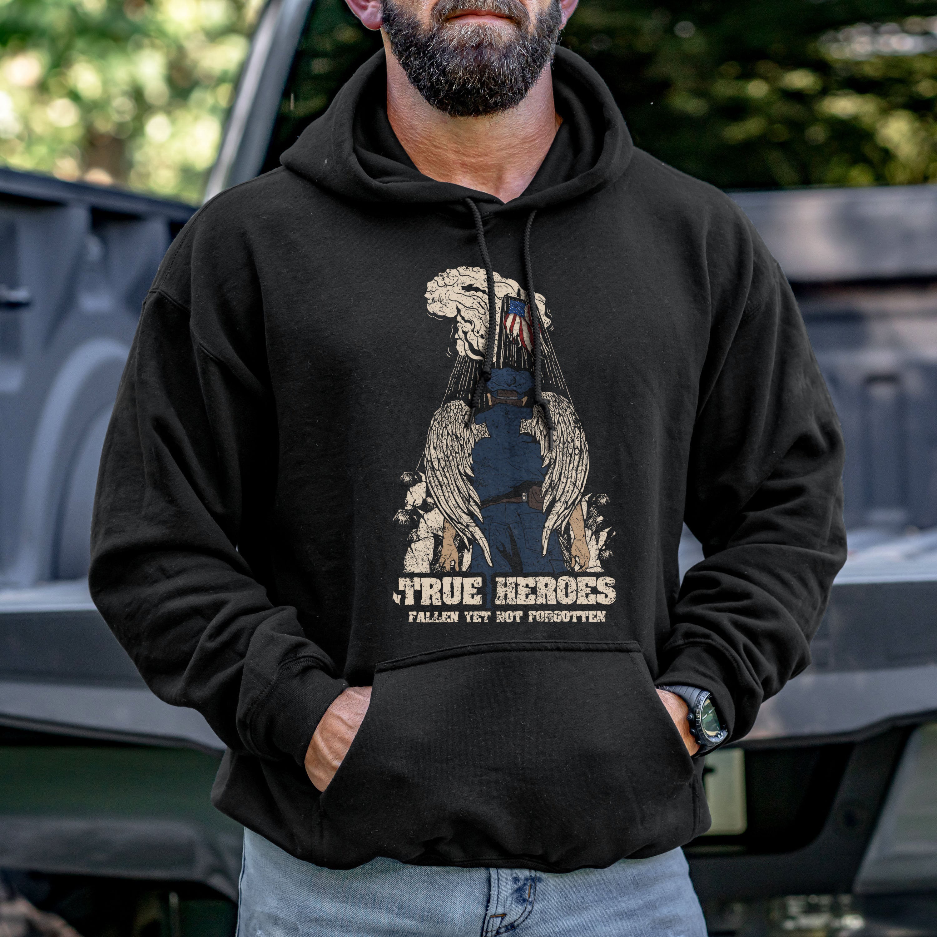 9/11 Police Officer Hoodie – Fallenyetnotforgotten