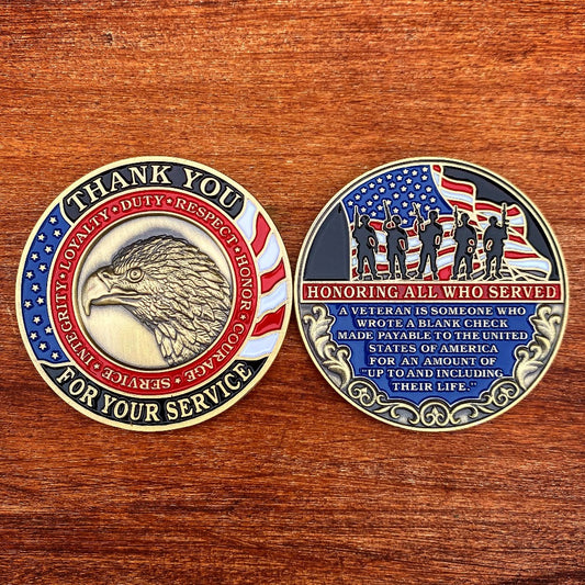 Honoring All Who Served Thank You Coin
