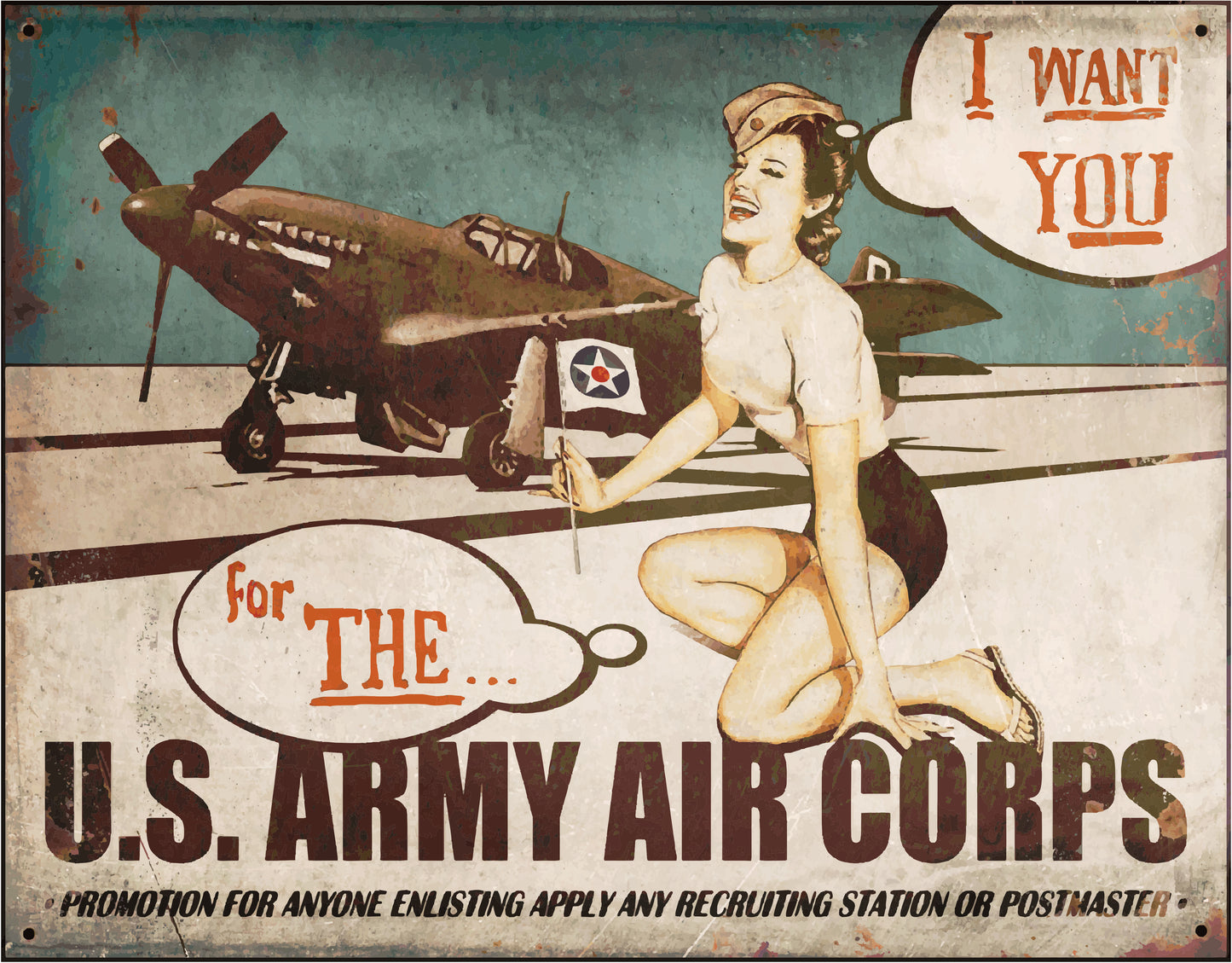 I Want You For the US Army Air Corps Vintage Metal Sign