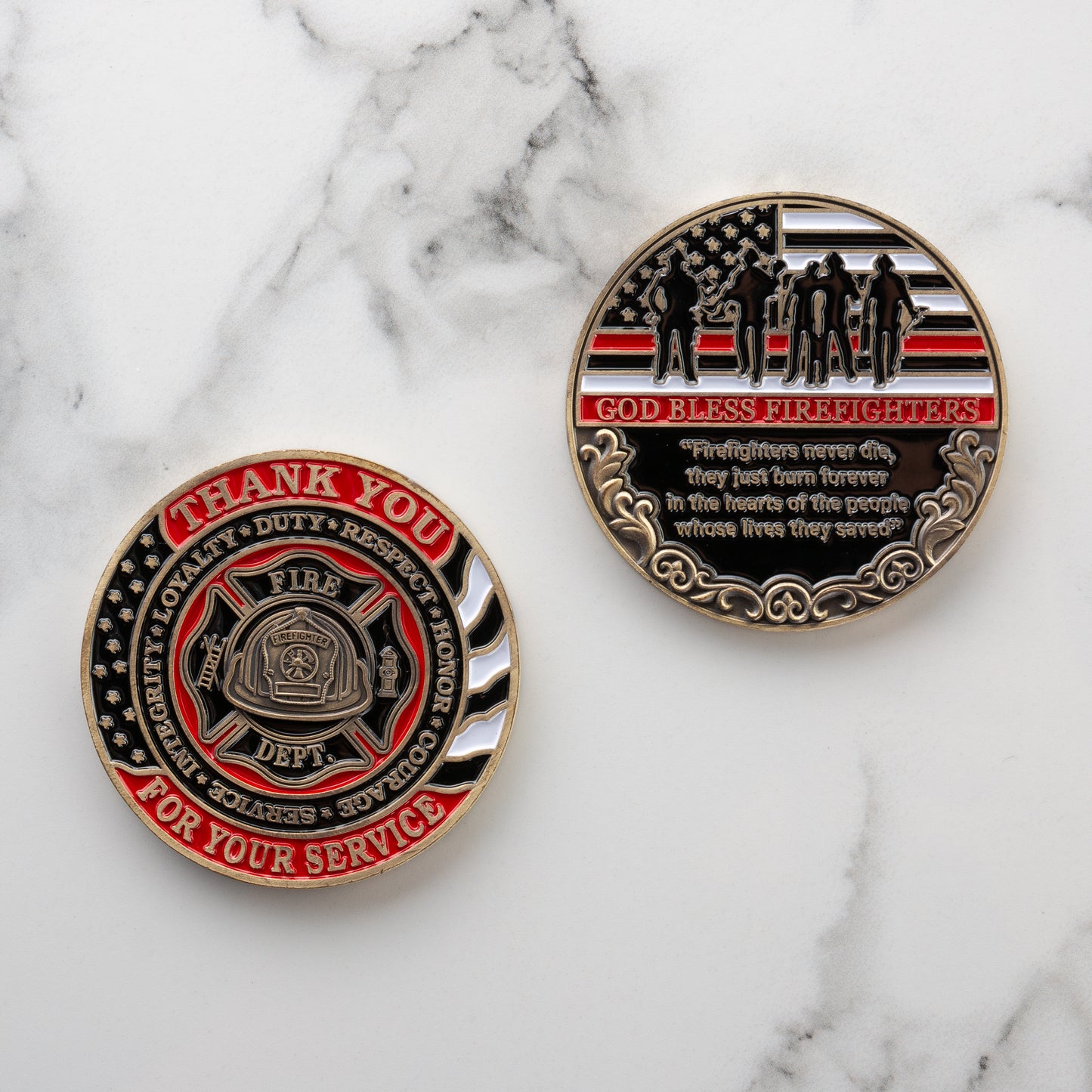 Firefighter - Thank You For Your Service Coin