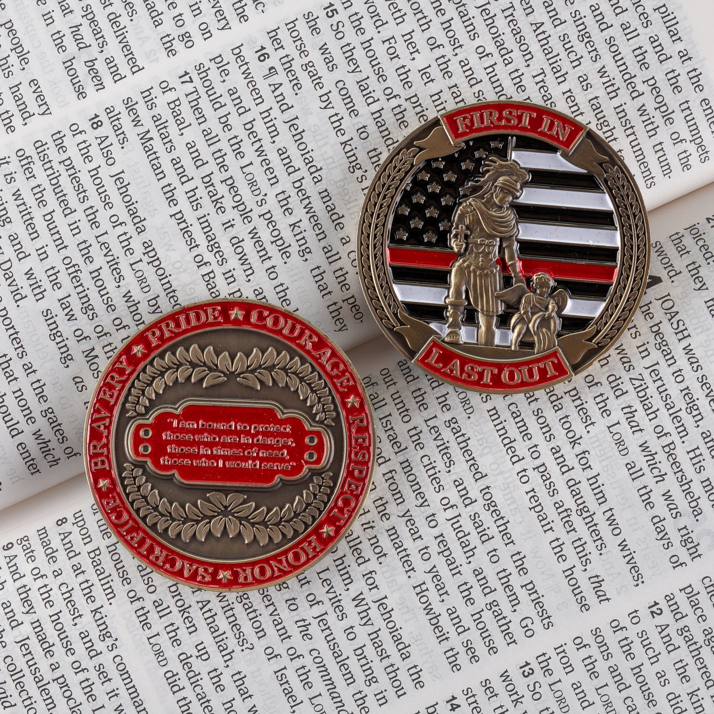 First In Last Out Firefighter Coin