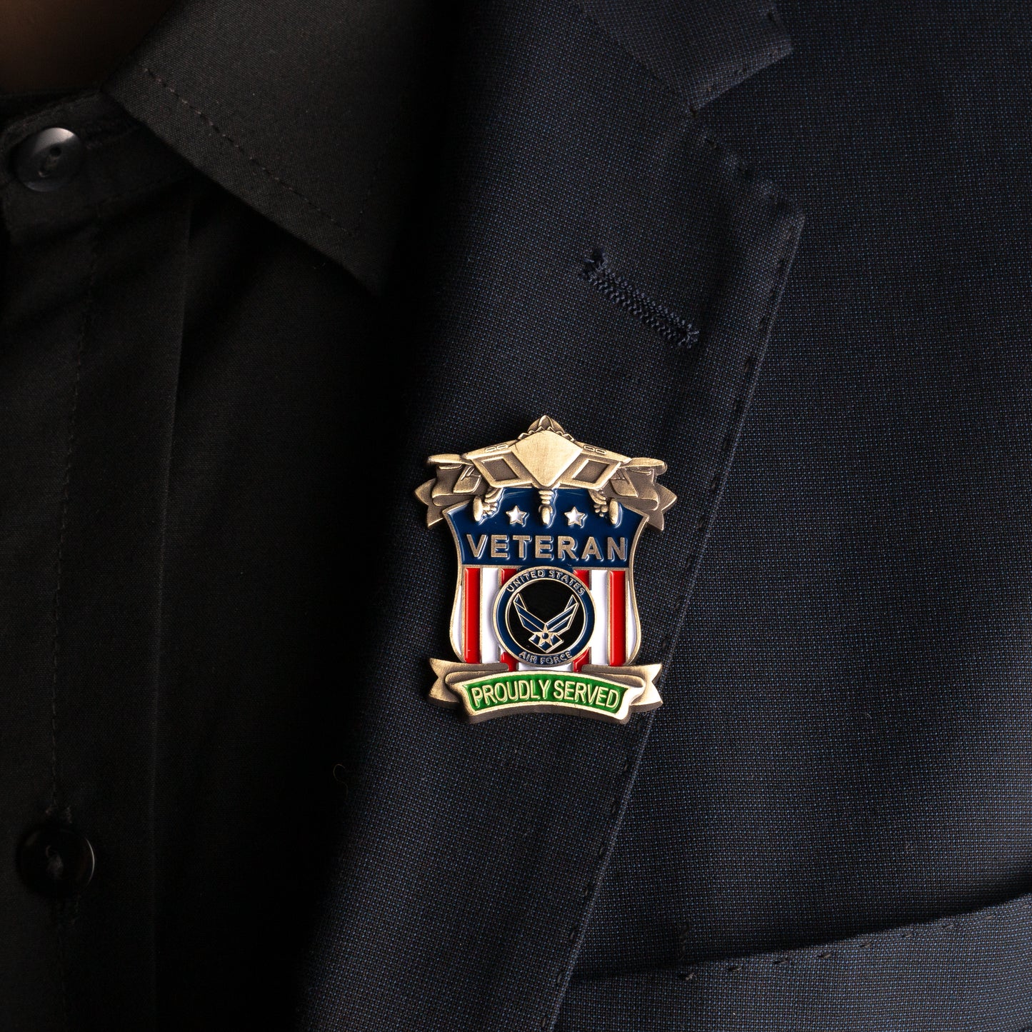 US Air Force Proudly Served Veteran Pin
