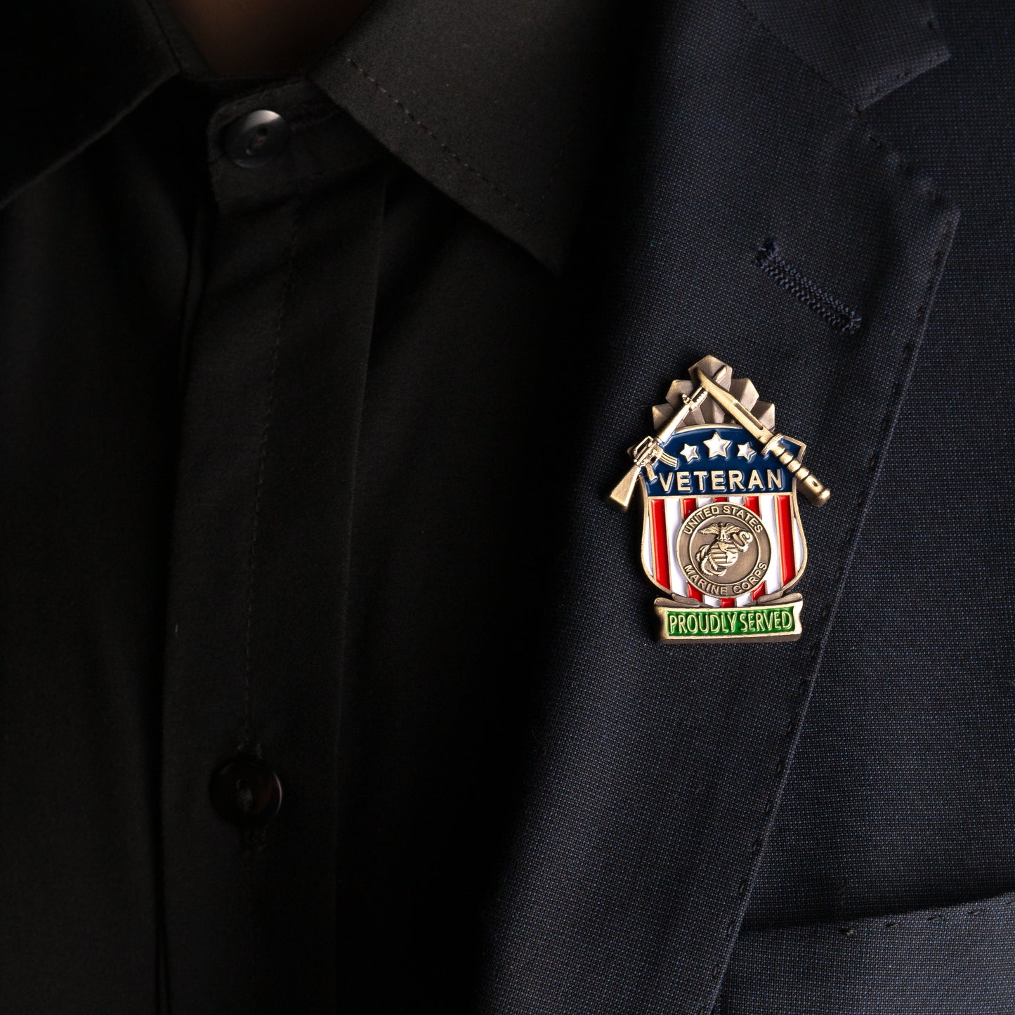 US Marine Corps Proudly Served Veteran Pin