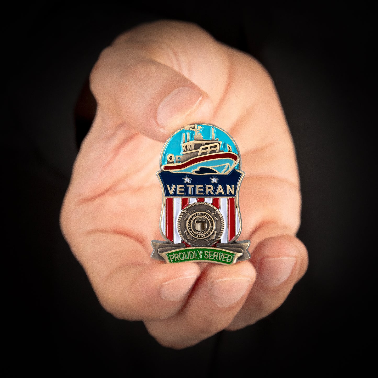 US Coast Guard Proudly Served Veteran Pin