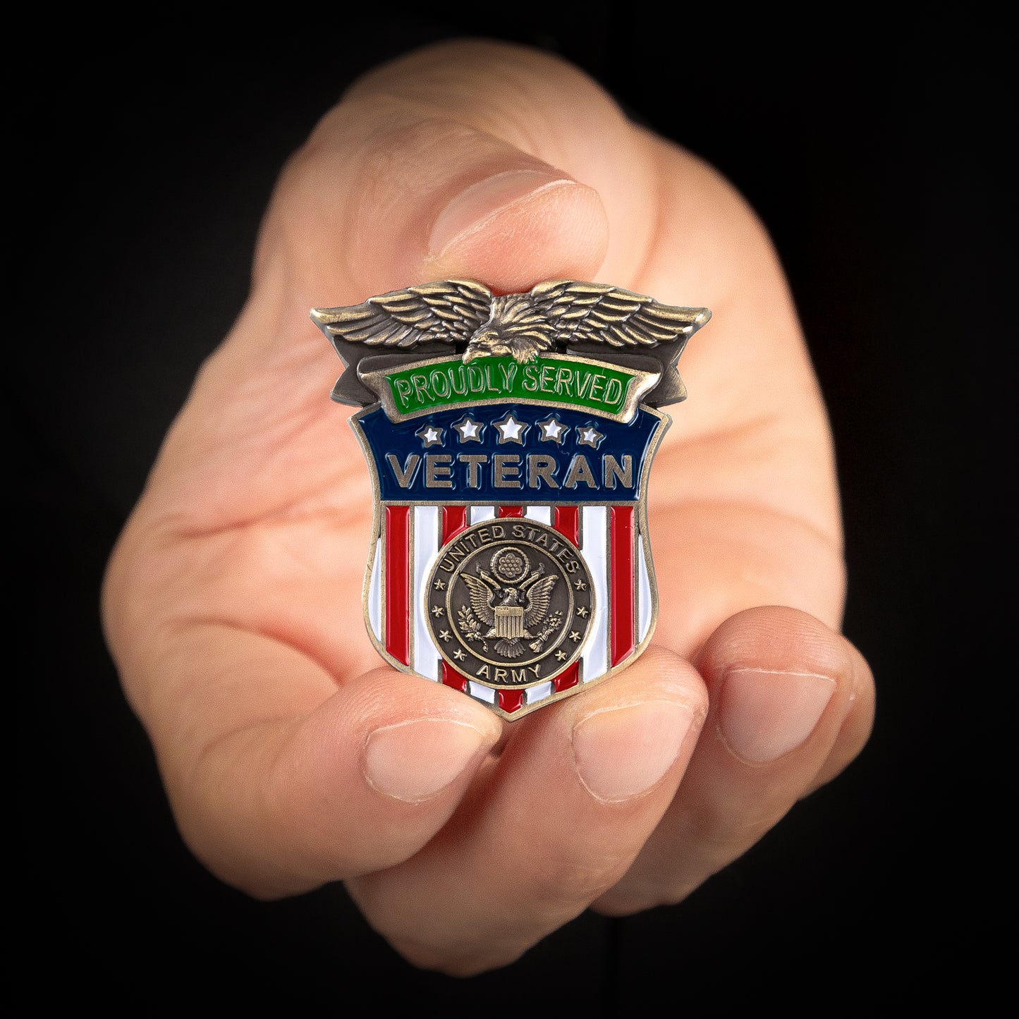 US Army Proudly Served Veteran Pin