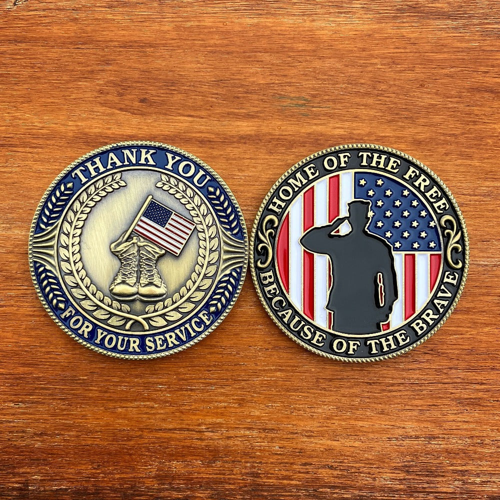 Home of the Free Thank You For Your Service Coin