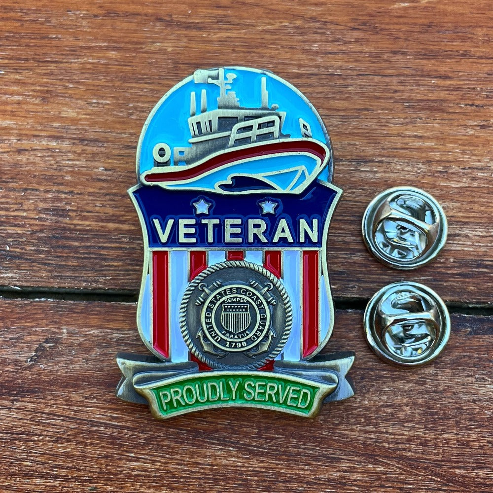 US Coast Guard Proudly Served Veteran Pin