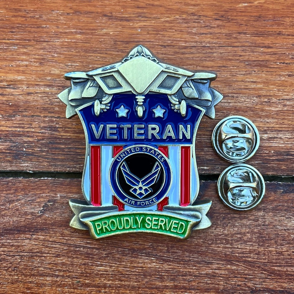 US Air Force Proudly Served Veteran Pin