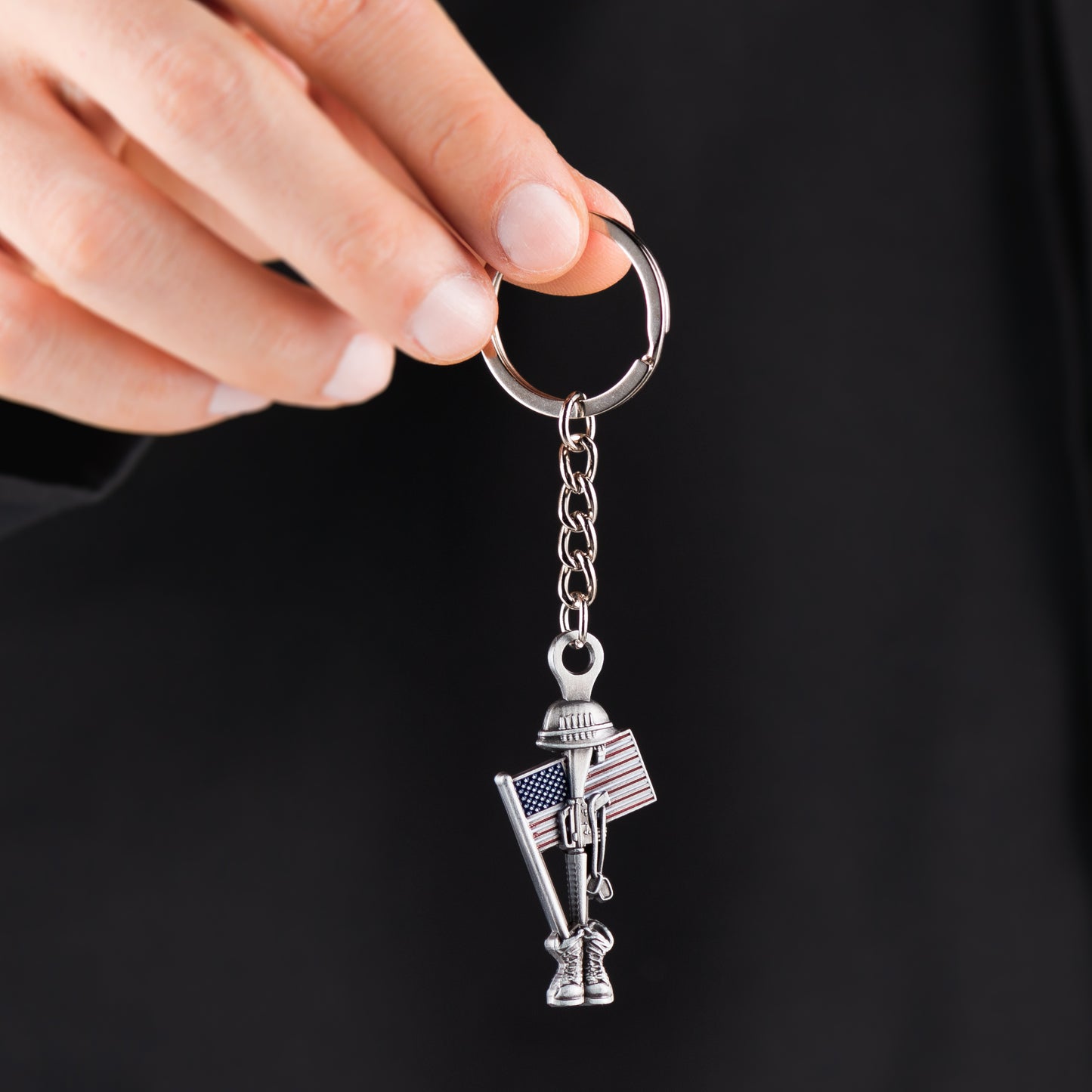 Fallen Soldier USA Memorial Keychain