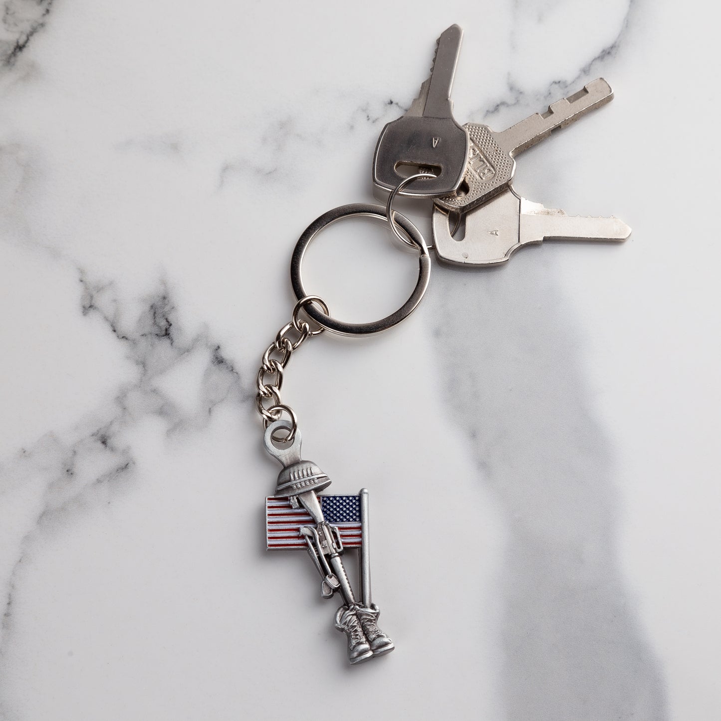 Fallen Soldier USA Memorial Keychain