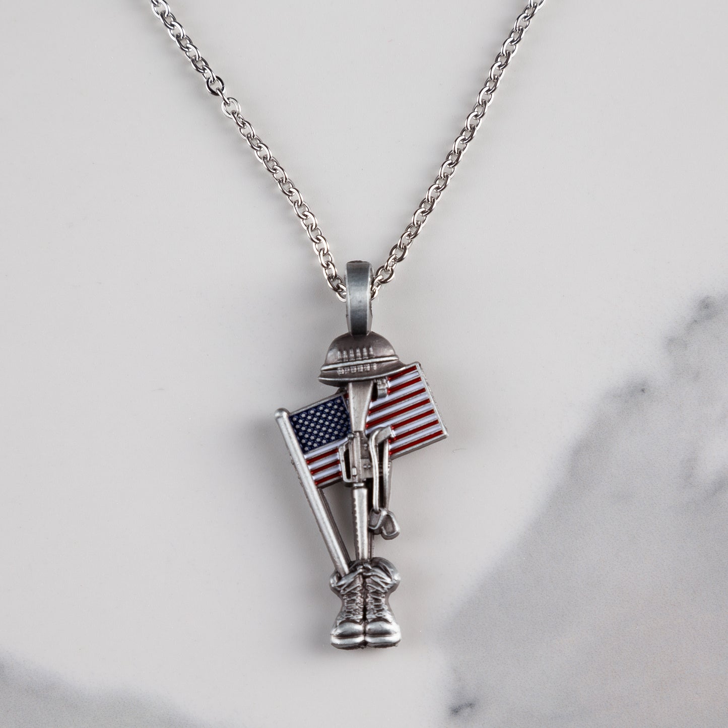 Fallen Soldier USA Memorial Necklace