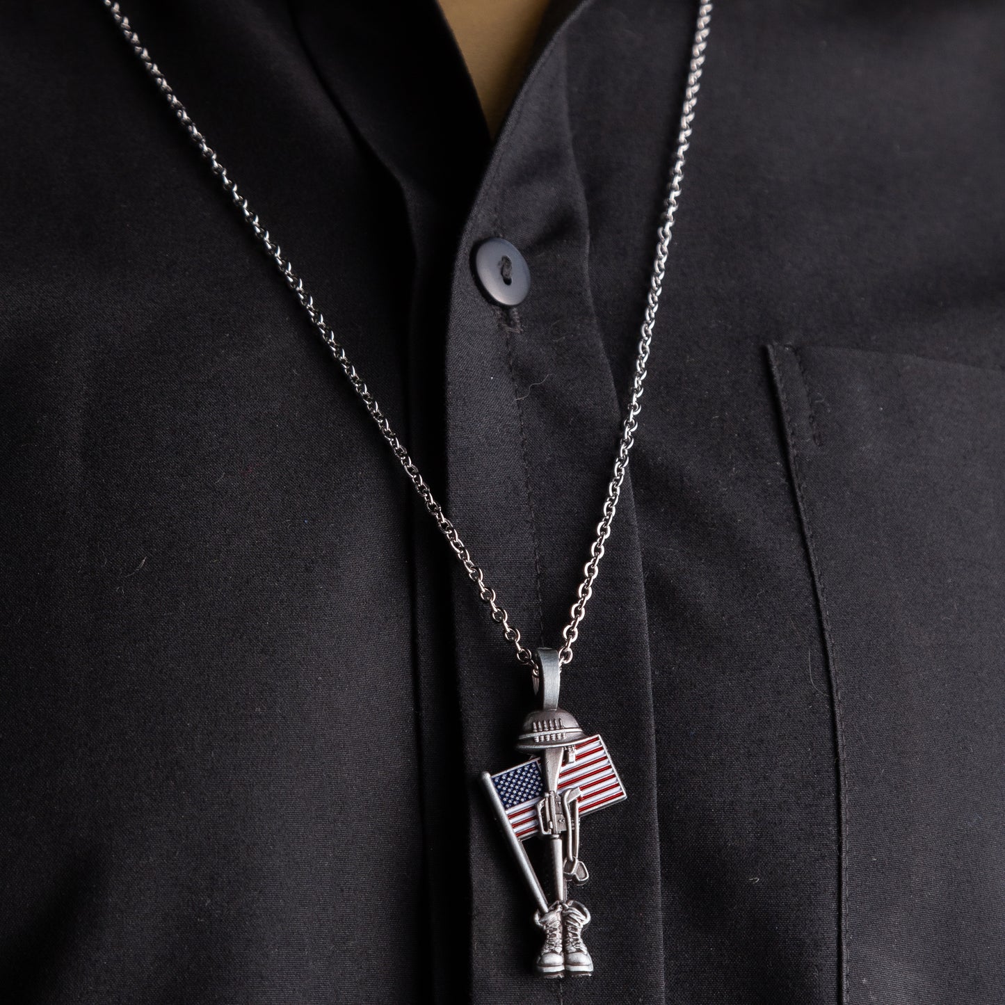 Fallen Soldier USA Memorial Necklace