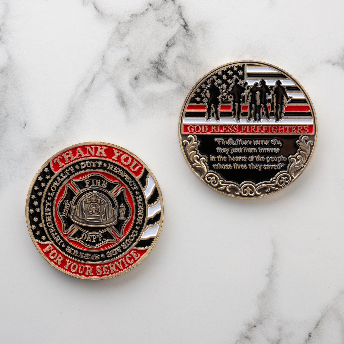 Firefighter - Thank You For Your Service Coin
