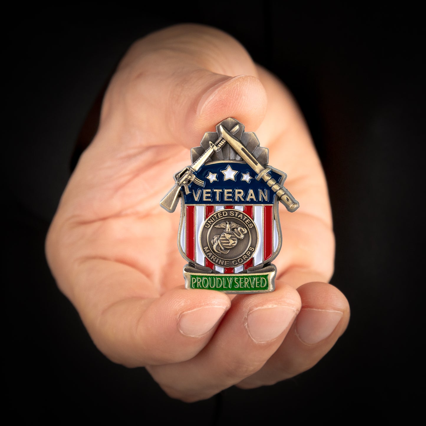 US Marine Corps Proudly Served Veteran Pin