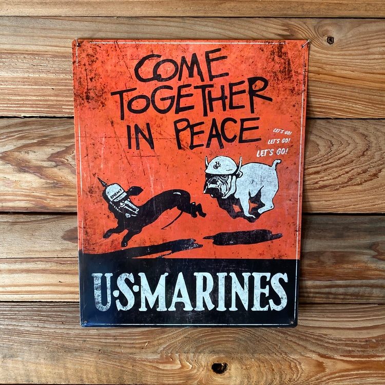 Come Together In Peace Vintage Metal Sign